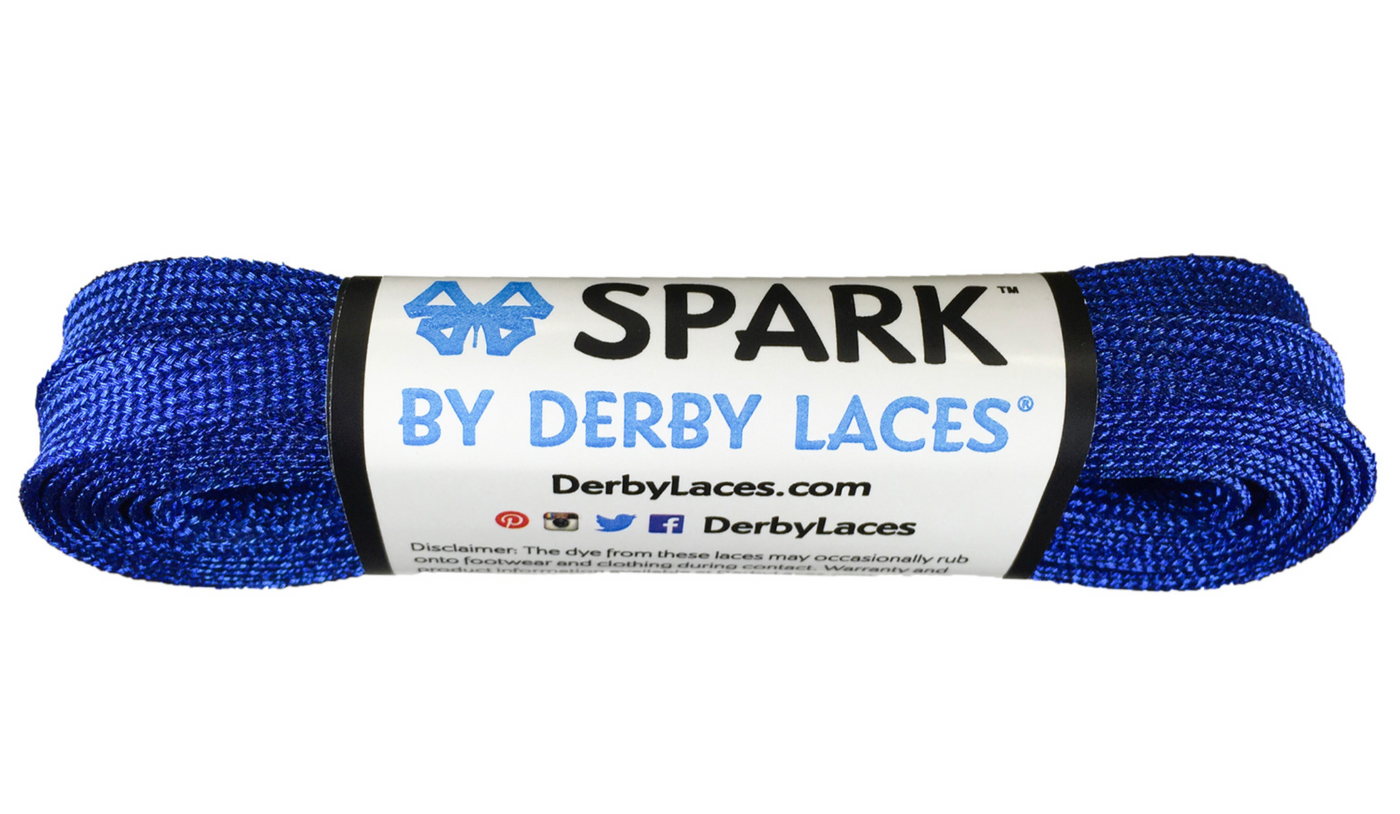 Dark Blue Metallic 96 inch SPARK Roller Skate Laces