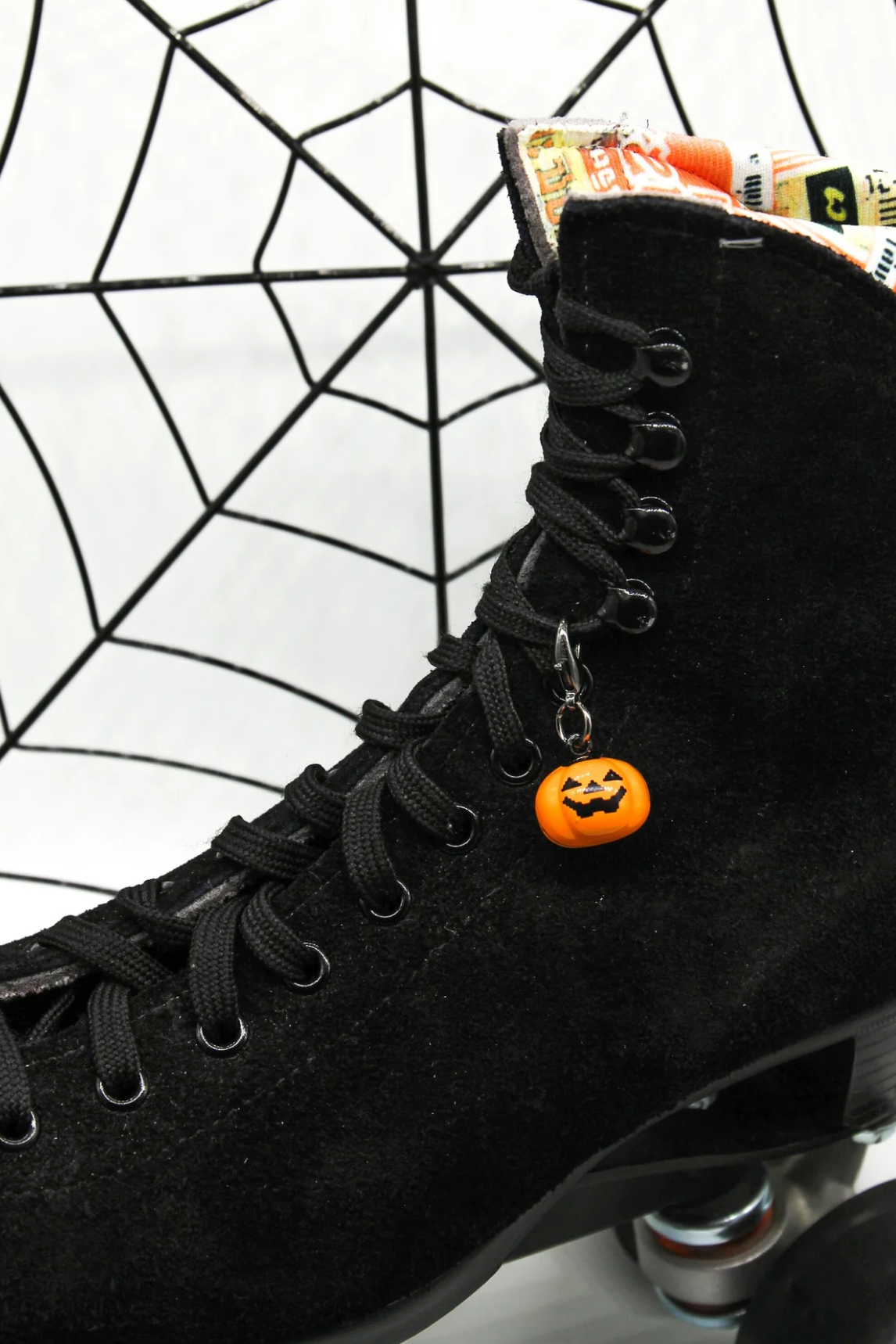 Orange Jack O Lantern Pumpkin Jingle Bell Skate Charm - Shoe Charm, Zipper Pull, Bag Charm