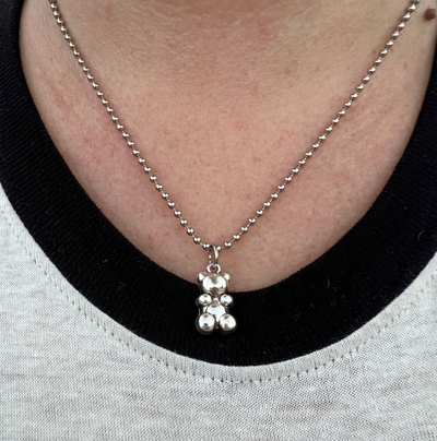 Teddy Bear Choker -Stainless Steel Necklace