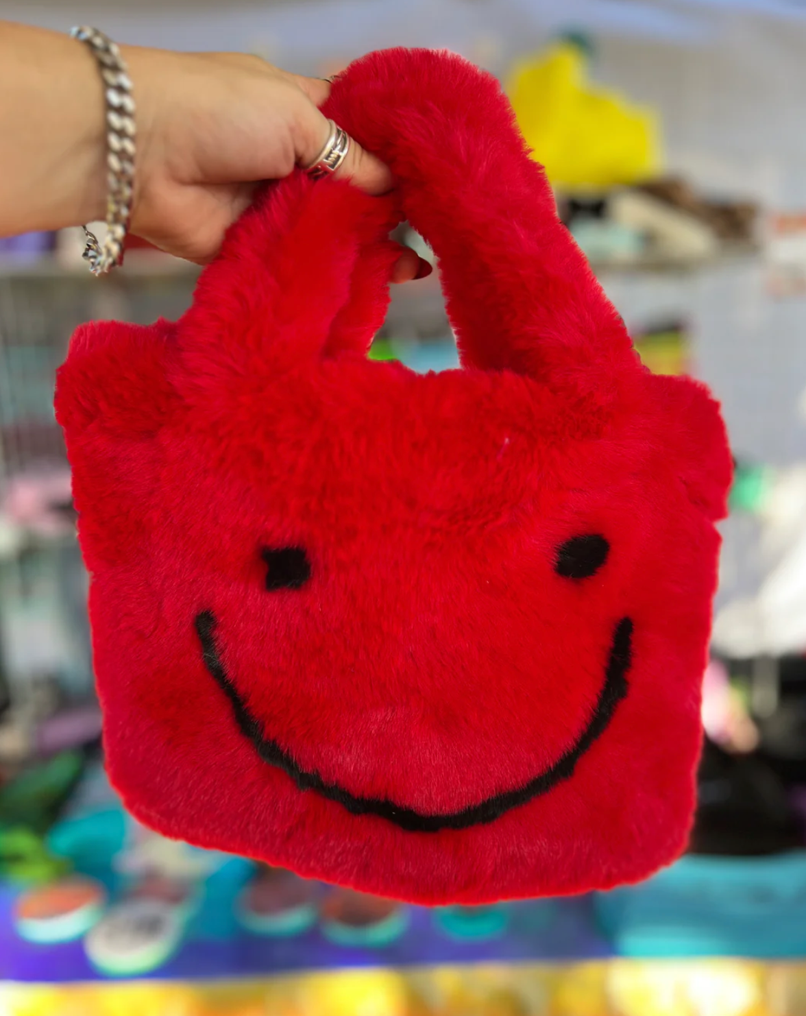 Furry Smile Face purse