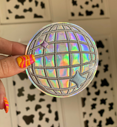 Disco Ball Holographic Patch 3.5 inches *Choose Your Style*