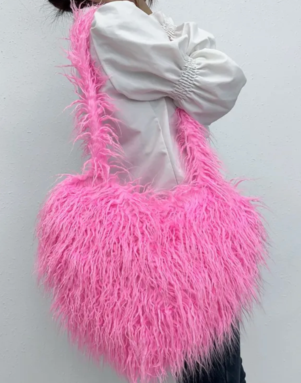 Little Monster Large Furry Heart purse *Choose Your Color*