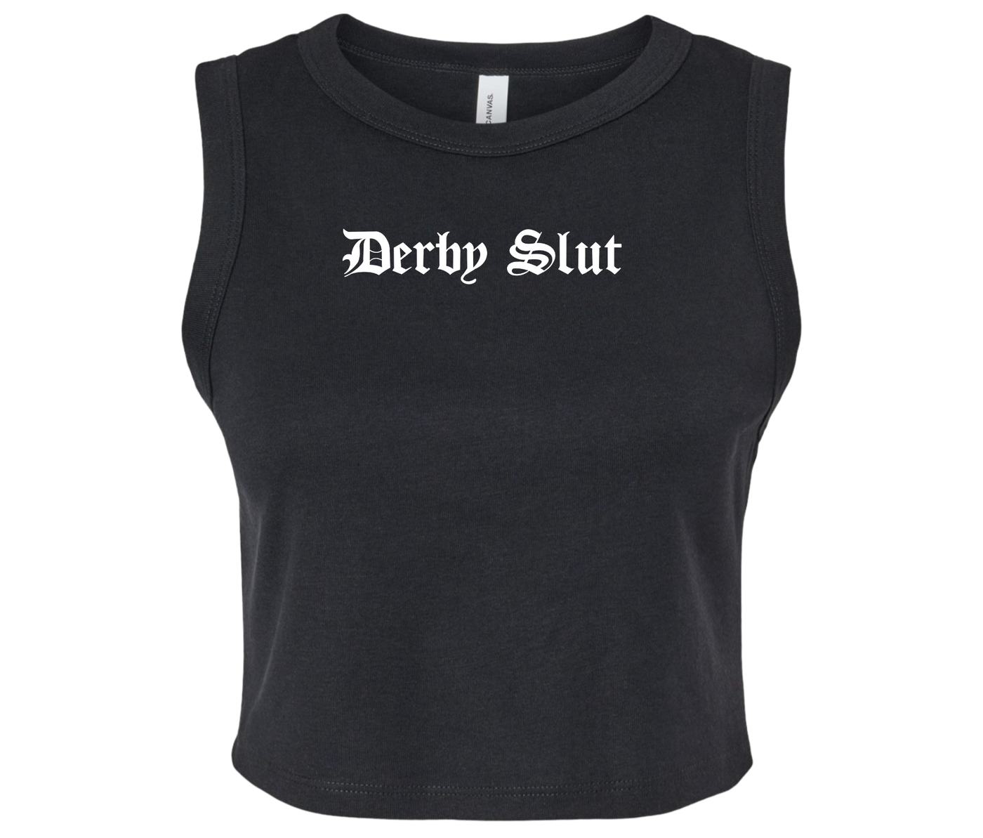 Derby Slut Black Cropped Tank Top