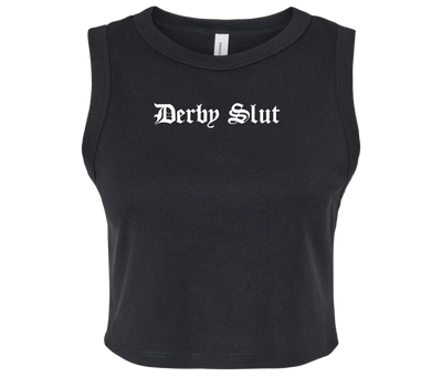Derby Slut Black Cropped Tank Top