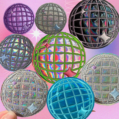 Disco Ball Holographic Patch 3.5 inches *Choose Your Style*