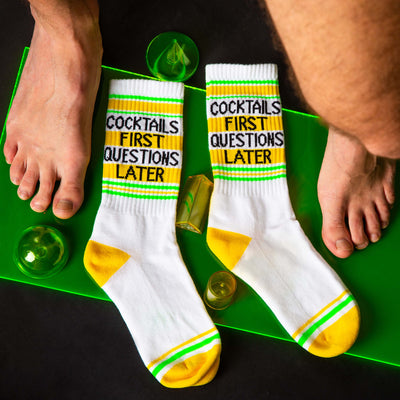 Cocktails First Questions Later Socks