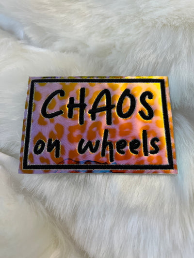 Chaos on wheels leopard print Holographic Patch