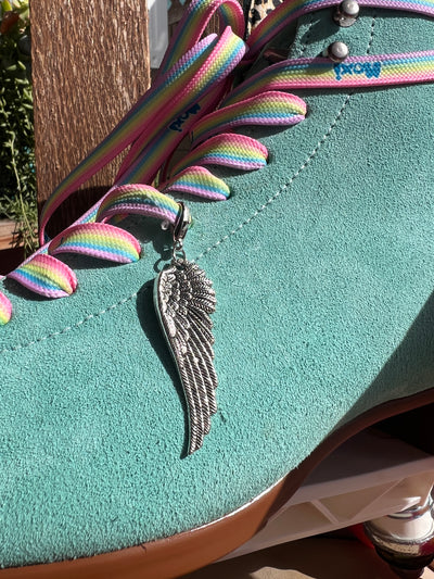 Angel Wing Skate Charm - Shoe Charm, Zipper Pull, Bag Charm