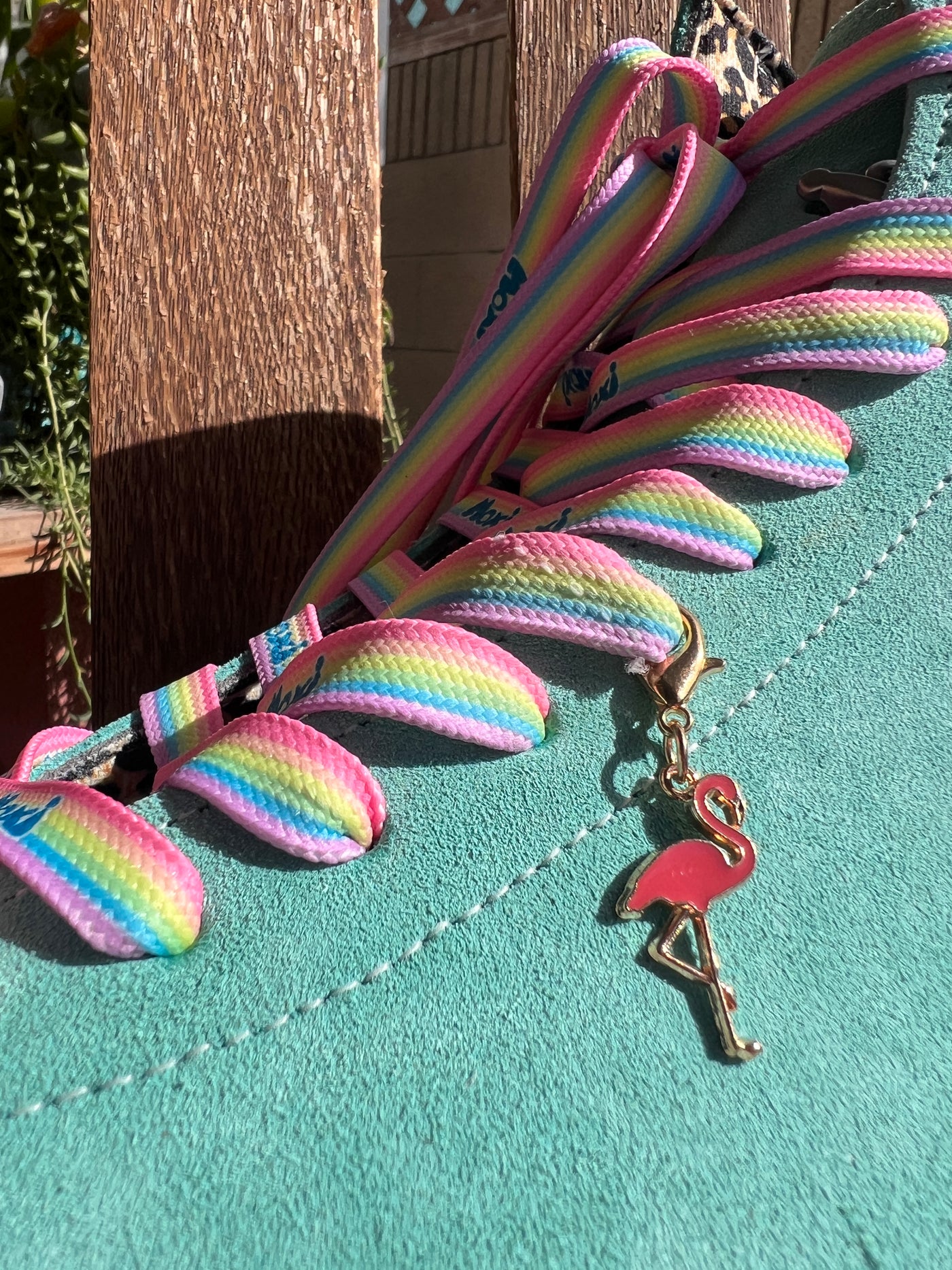 Gold and Pink Flamingo Skate Charm - Shoe Charm, Zipper Pull, Bag Charm