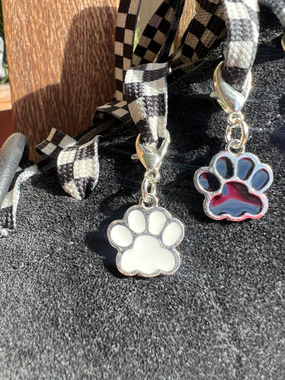 Paw Print Skate Charm - Choose your Color - Shoe Charm, Zipper Pull, Bag Charm