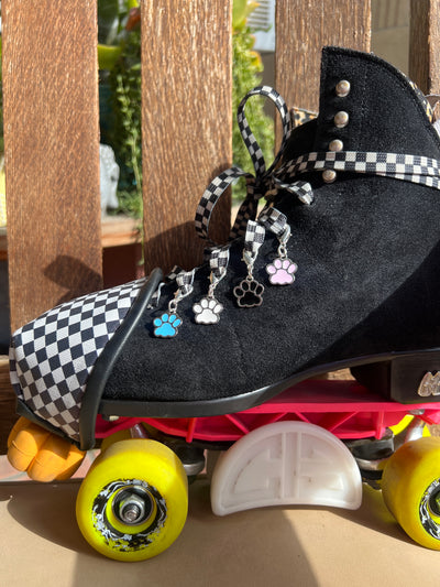 Paw Print Skate Charm - Choose your Color - Shoe Charm, Zipper Pull, Bag Charm