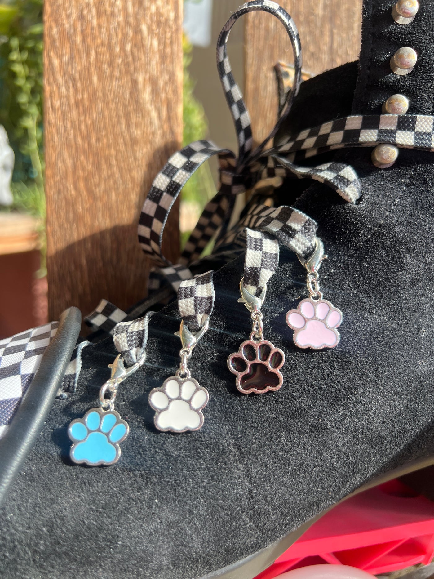 Paw Print Skate Charm - Choose your Color - Shoe Charm, Zipper Pull, Bag Charm