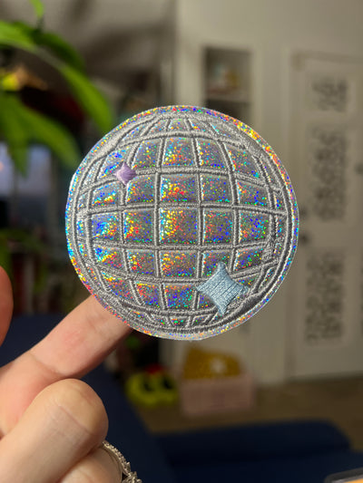 Mini Disco Ball Holographic Patch 2.5 inch *Choose Your Style*