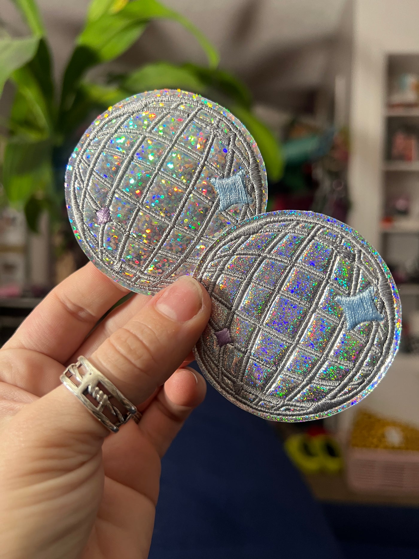 Mini Disco Ball Holographic Patch 2.5 inch *Choose Your Style*