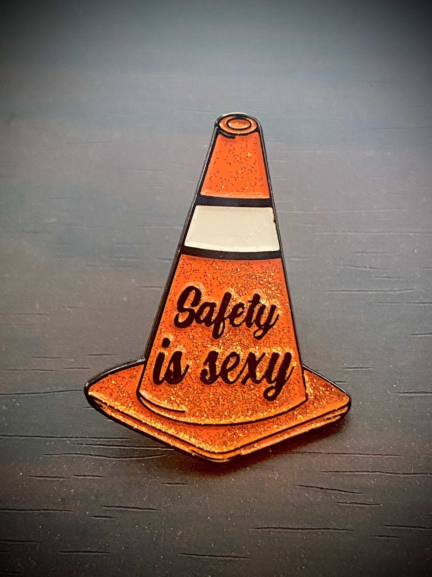 Safety is Sexy Orange Safety Cone Soft Enamel Pin