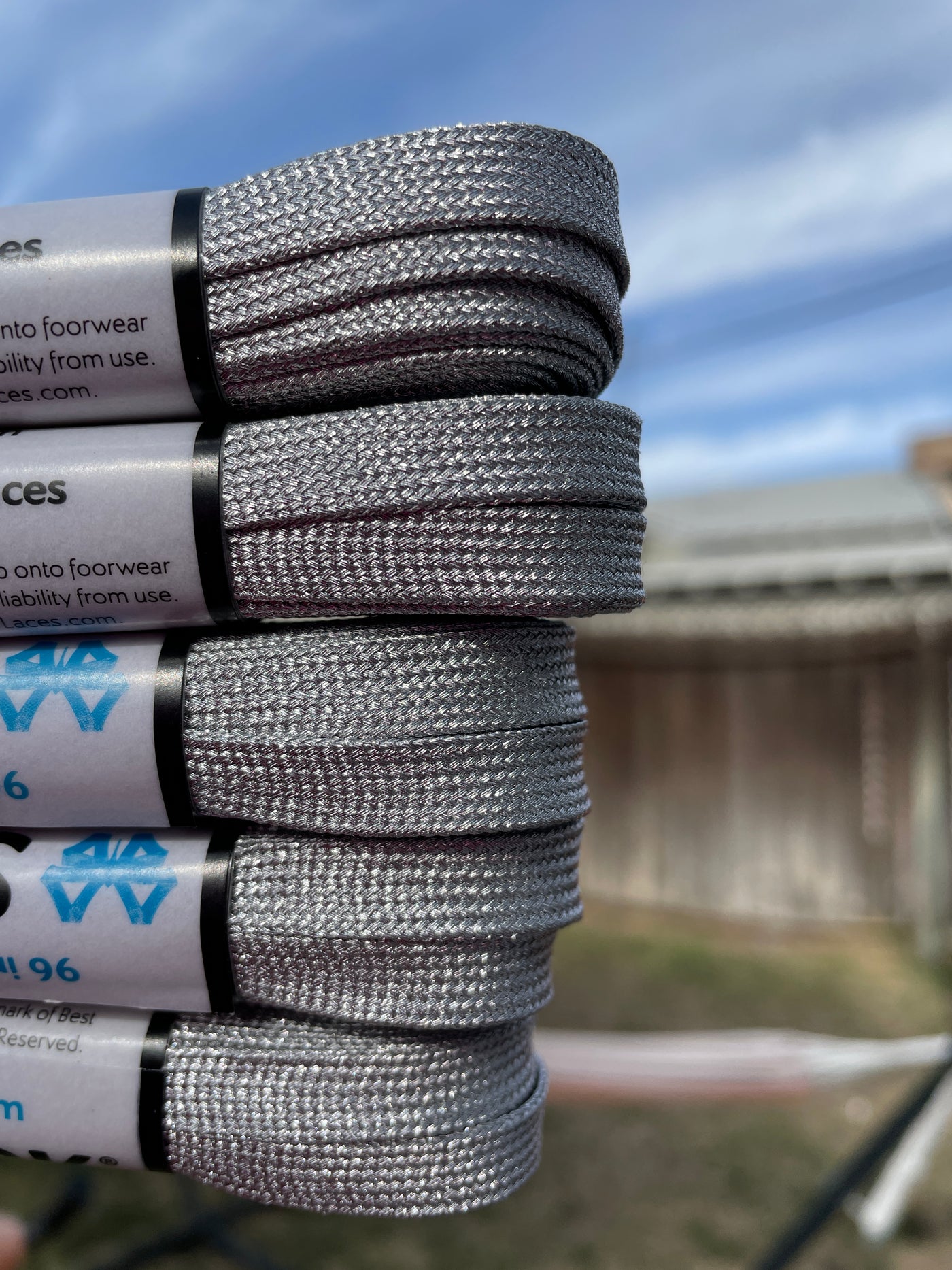 Silver Metallic 96 inch SPARK Roller Skate Laces