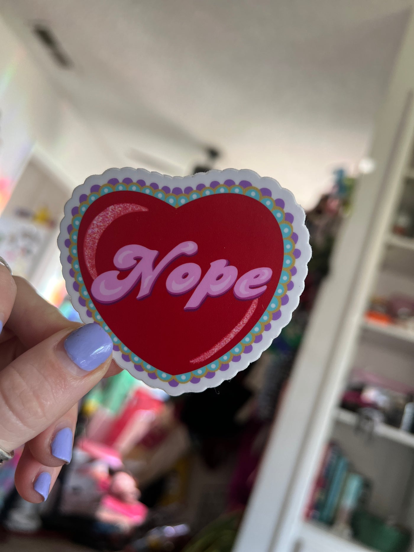 NOPE Heart Sticker