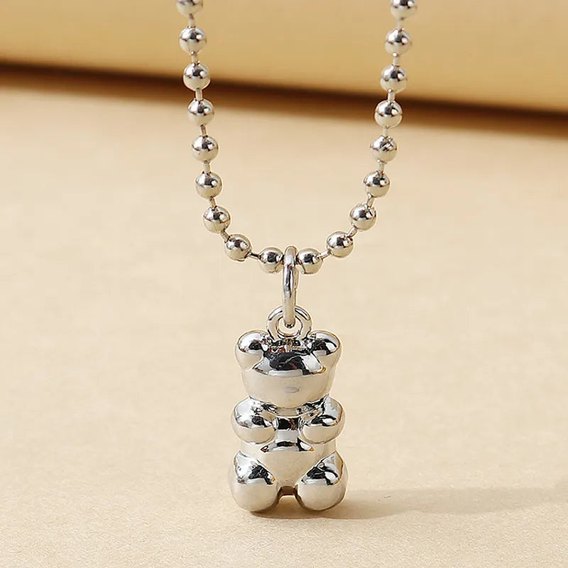 Cute Bear Choker -Stainless Steel Necklace