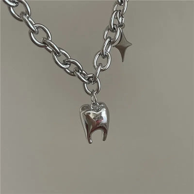 Tooth and Sparkle Surgical Steel Necklace