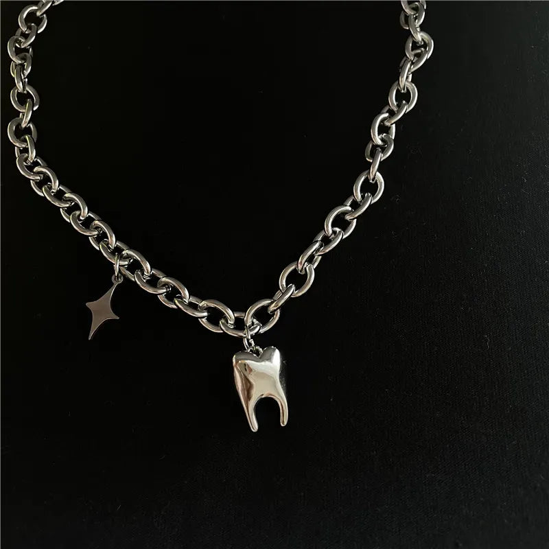 Tooth and Sparkle Surgical Steel Necklace