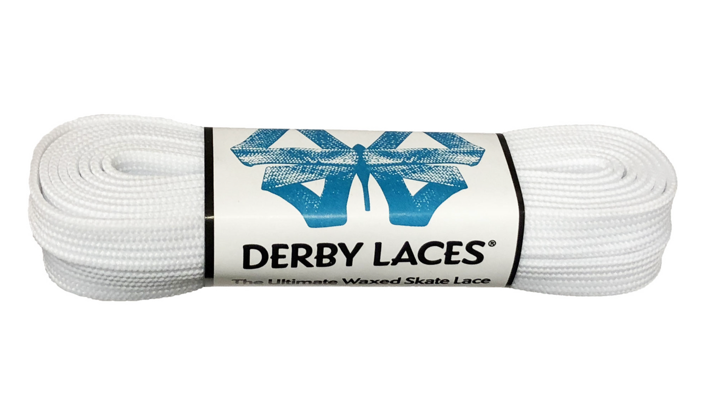 Solid White – 96 inch Derby / Roller Skate Laces (NARROW 6mm)