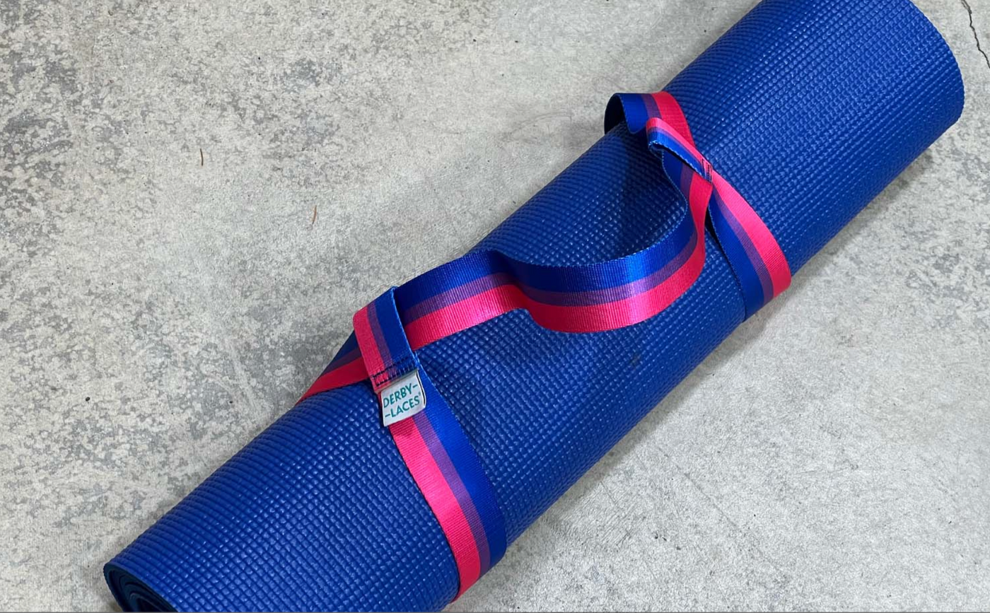 Bi Pride Flag Empowerment Roller Skate Leash - Adjustable - Yoga Mat Strap - Skateboard Sling