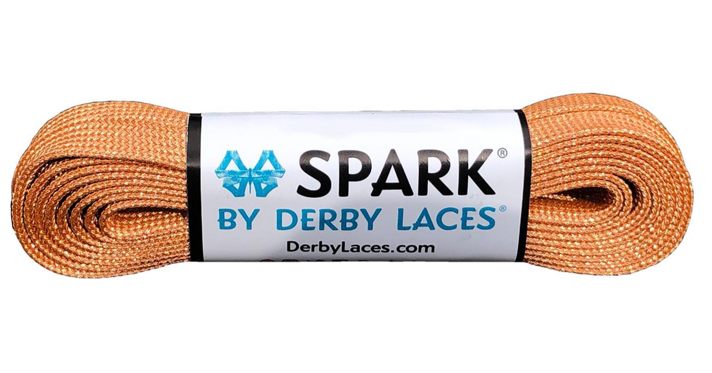 Light Copper 96 inch (244 cm) SPARK by Derby Laces Metallic Roller Derby Skate Lace