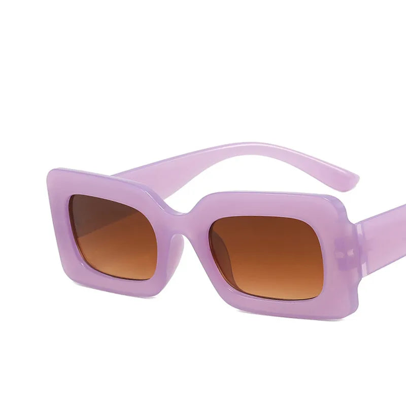 Purple Jelly Full Frame Rectangle Sunglasses