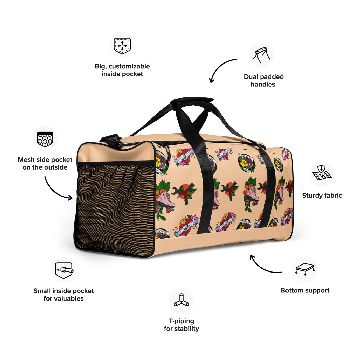 Skate Ink in tan skate bag