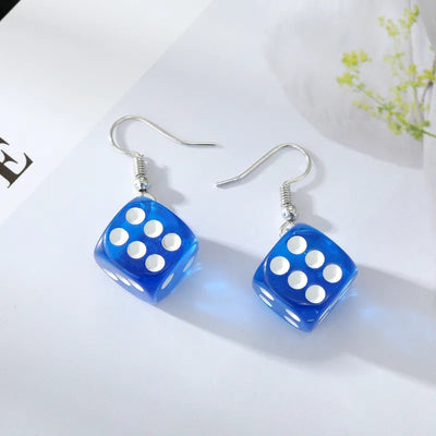 Color Dice Dangle Earrings -Choose your color!-