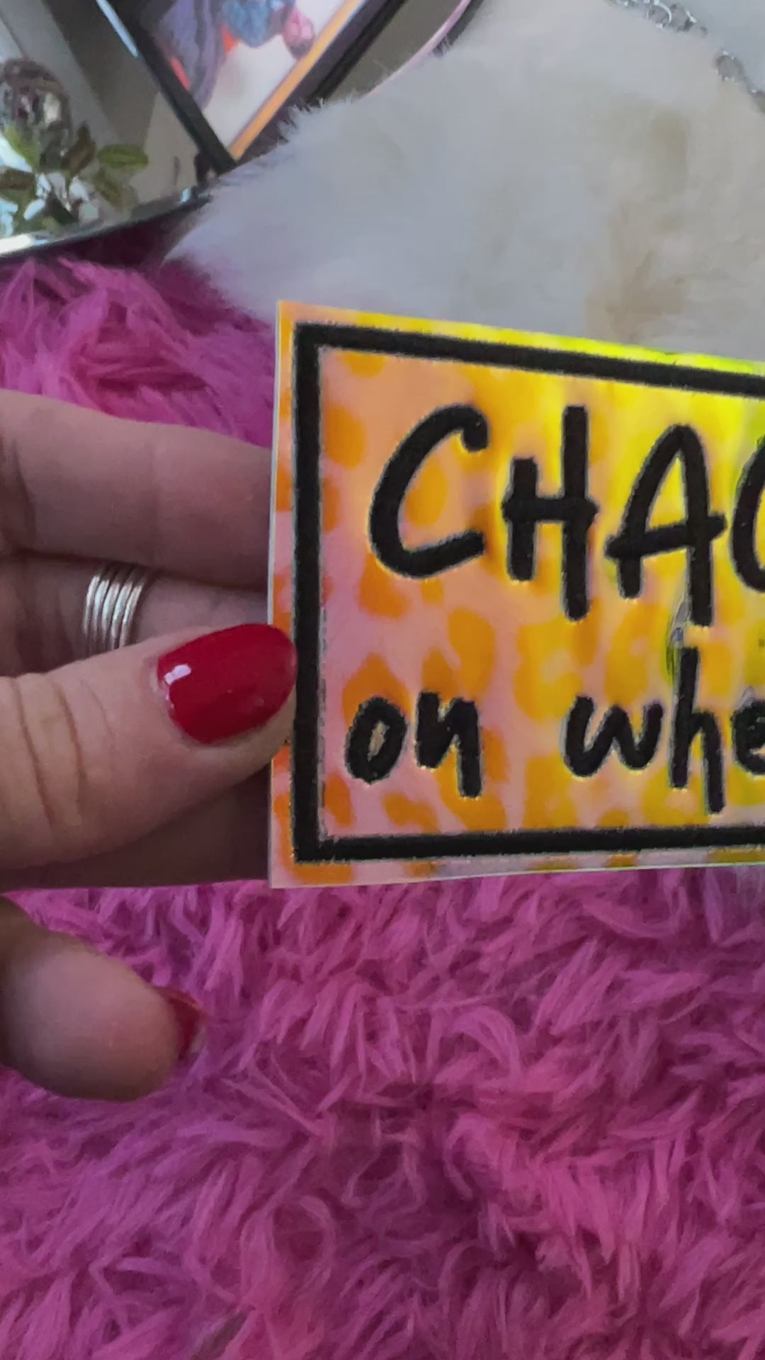 Chaos on wheels leopard print Holographic Patch