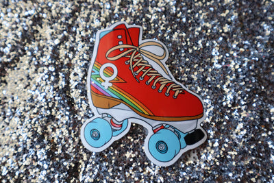 Rainbow Femme Roller Skate Sticker