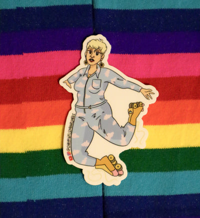 On Cloud 9 Rebel Queer Girl Straight Skates Sticker