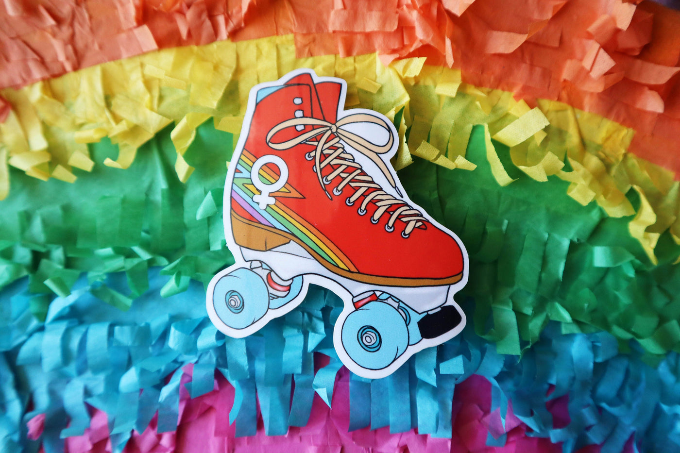 Rainbow Femme Roller Skate Sticker