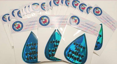 Cries In Roller Skate Blue Holographic Patch