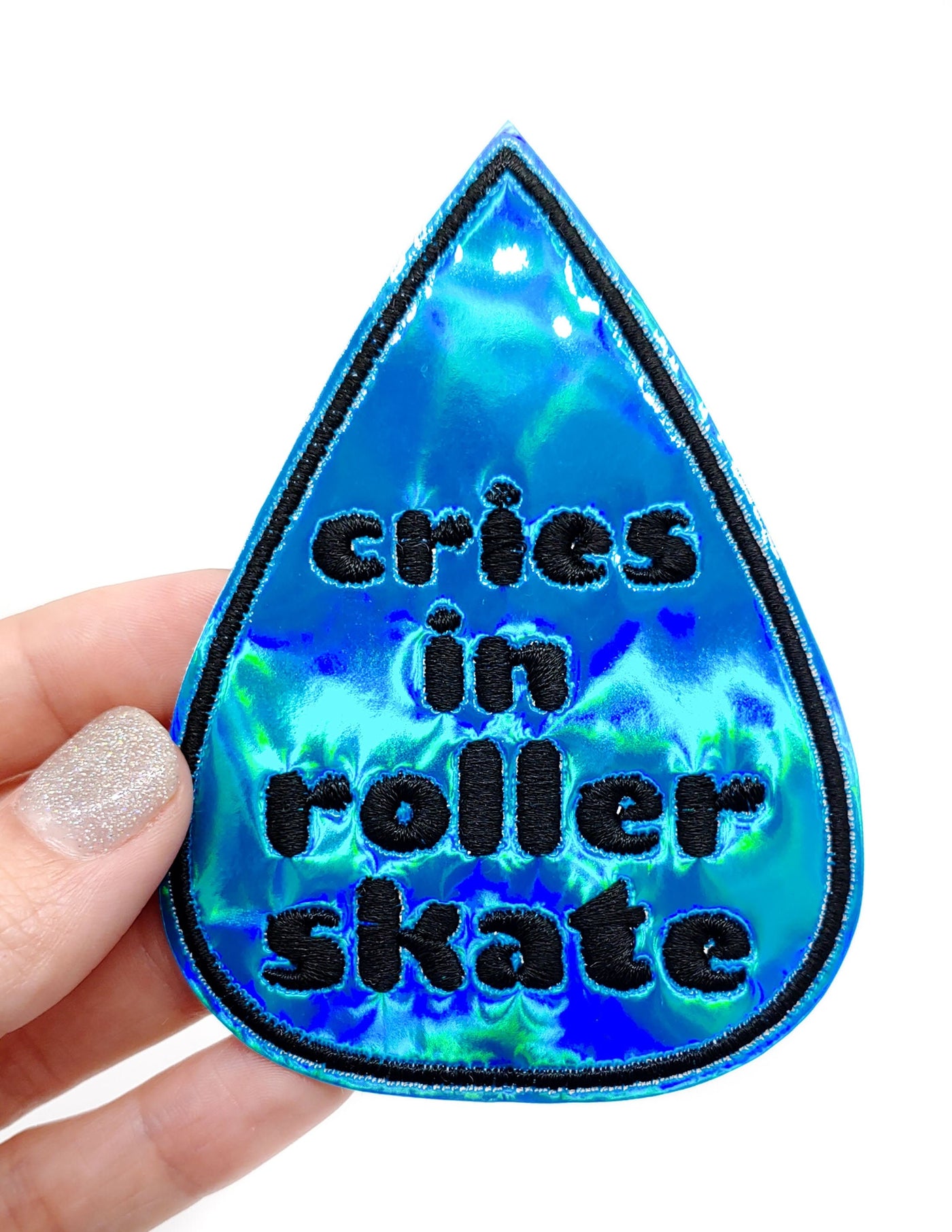 Cries In Roller Skate Blue Holographic Patch