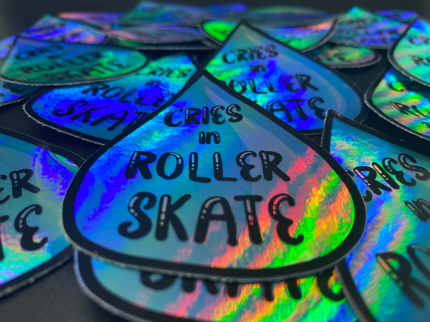 Cries in Roller Skate HOLO sticker!