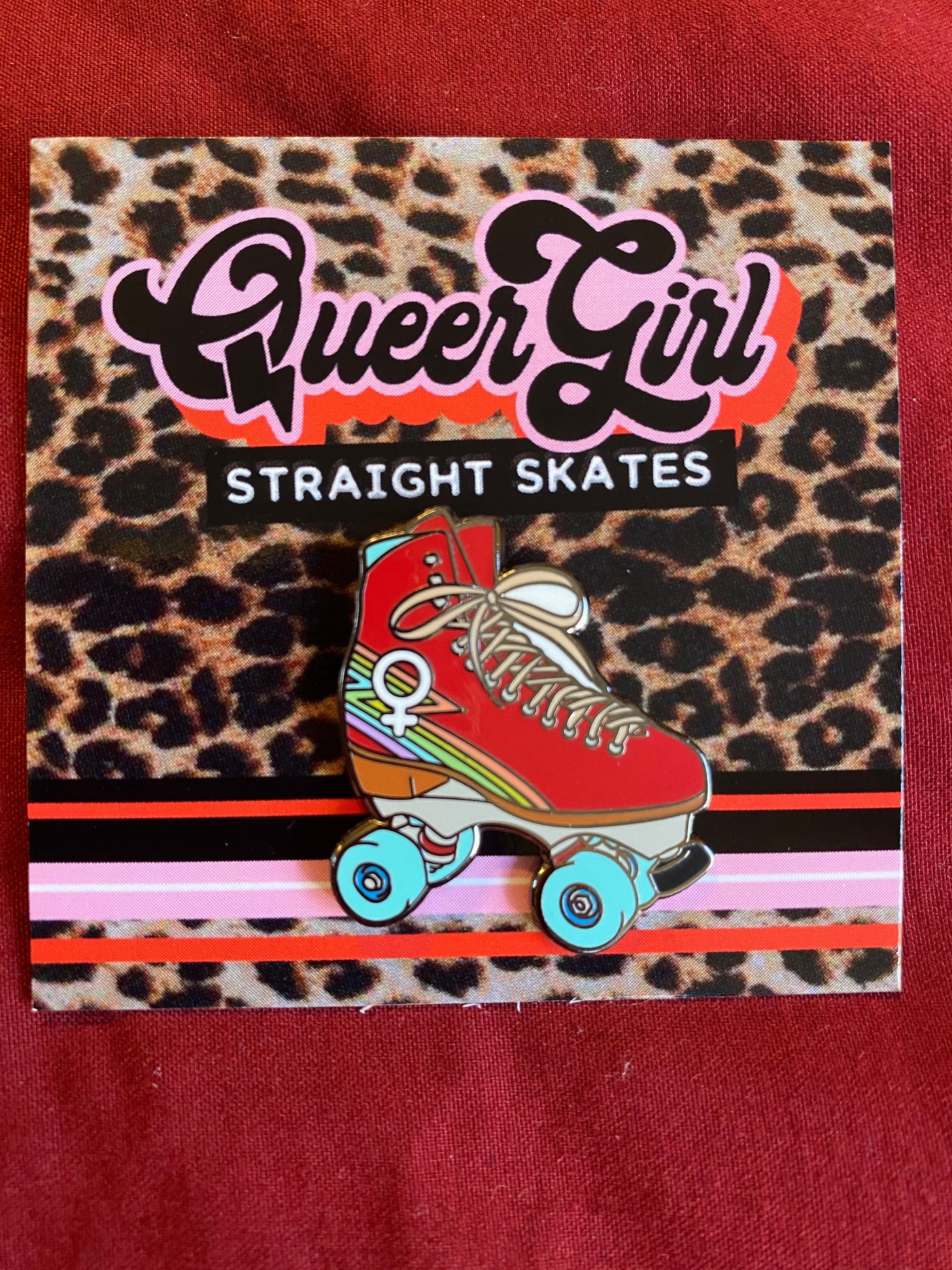 Rainbow Femme Empowerment Roller Skate PIN!