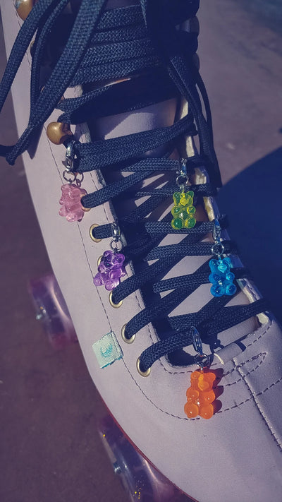 Small Gummy Bear Resin Skate Charm -Available in Multiple Colors -Shoe Charms Zipper Pulls Bag Charm