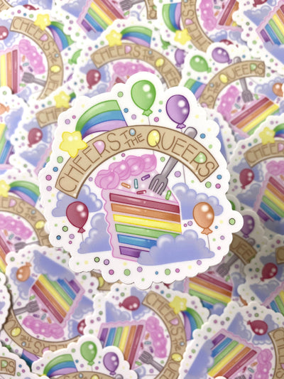 A Slice of Rainbow Cake 3" Sticker