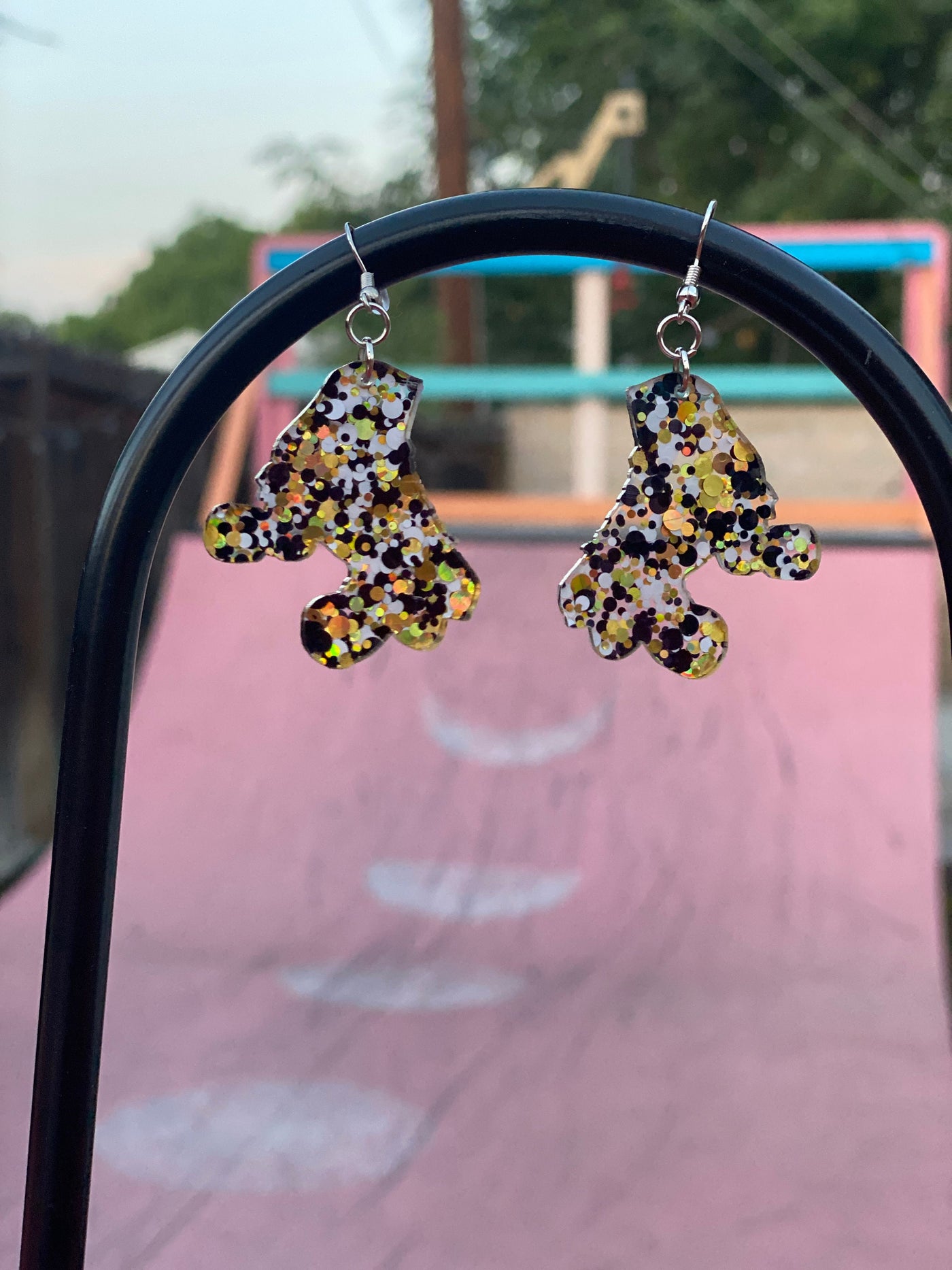 Chunky Glitter Dangle Roller Skate Earrings *Choose your Color*