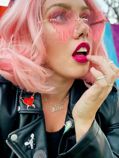 Pink Bleeding Heart Sunglasses