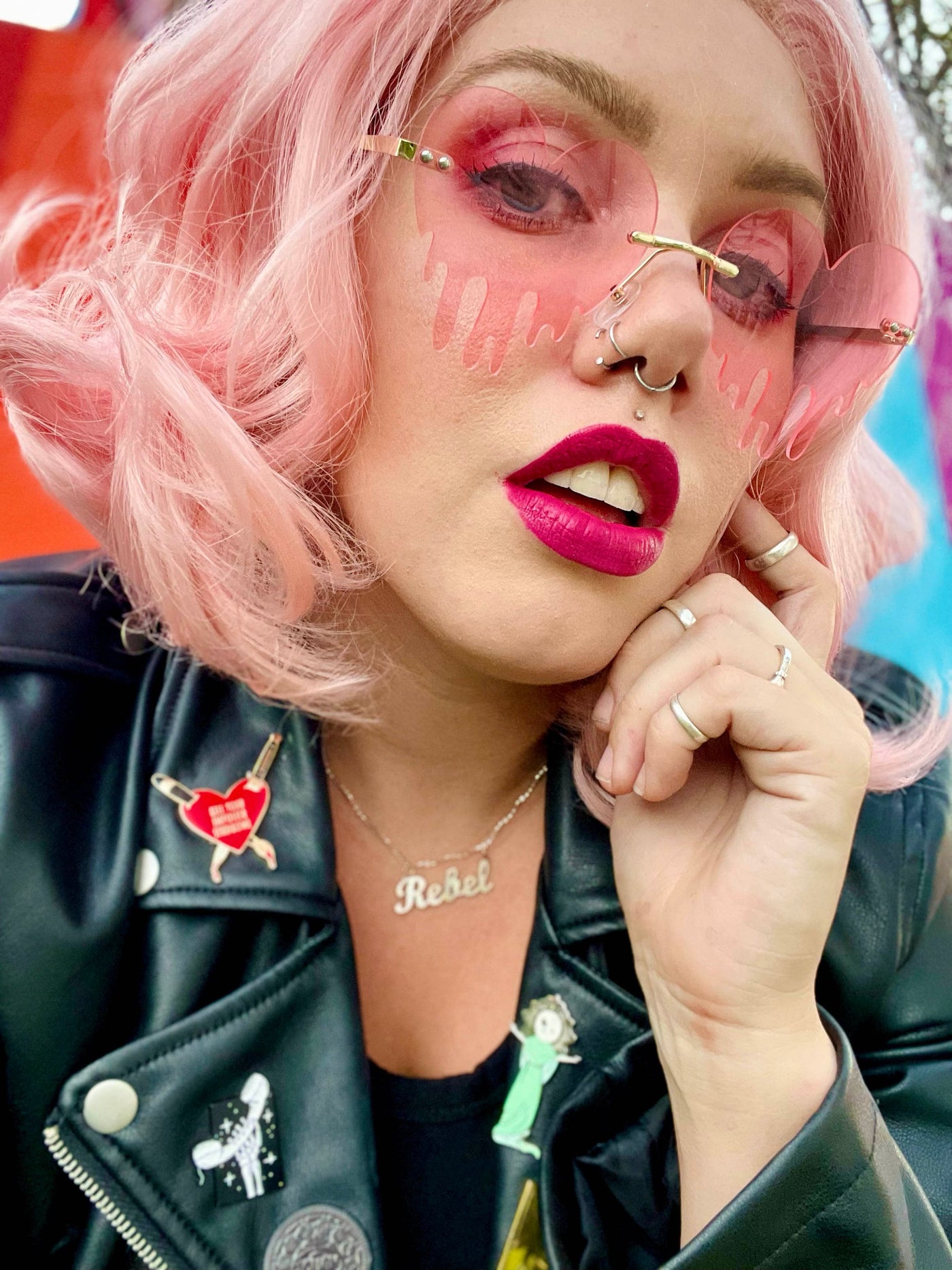 Pink Bleeding Heart Sunglasses