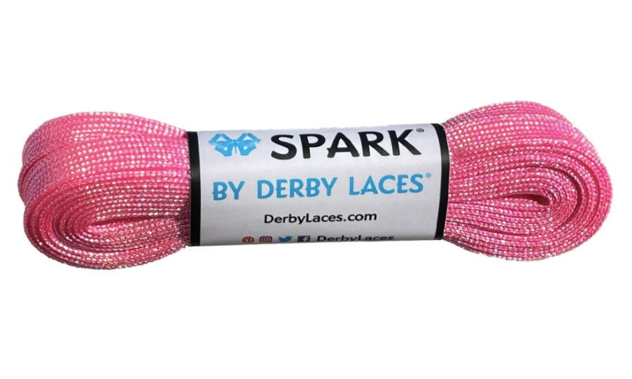 Pink Metallic 96 inch SPARK Roller Skate Laces