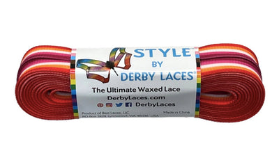 Lesbian Pride Stripe Laces – 96 inch STYLE Waxed Roller Skate Laces - pink, white, orange, and red stripes