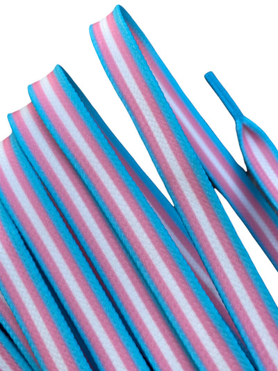 Trans Stripe 45 inch Waxed Roller Skate Laces
