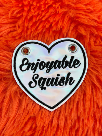 Enjoyable squish roller skate patch with eyelets