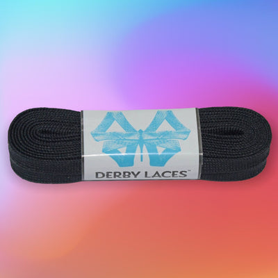 Black Metallic Roller Skate Laces 108 inch SPARK by Derby Laces