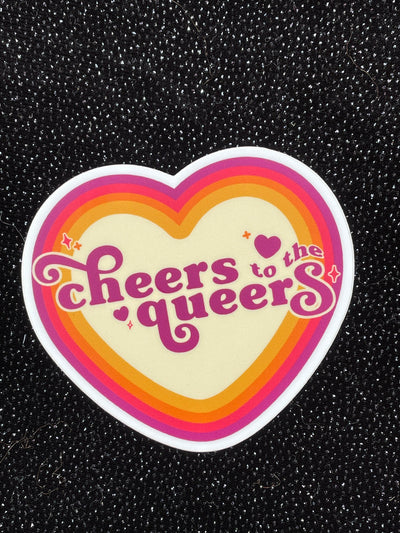 Cheers to the Queers Heart Sticker - vinyl