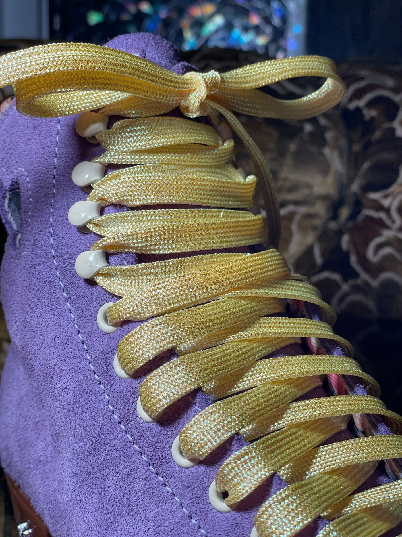 Lemon Yellow Metallic 96 inch SPARK Roller Skate Laces